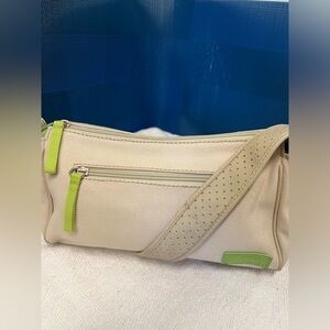Esprit Y2K Beige Mini Shoulder Bag Lime Green Zipper Accent